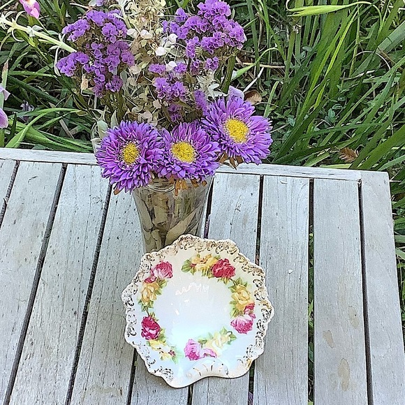 Prussia B Royal Chelsea Floral Dish Vintage Scalloped Candy Trinkets - Picture 9 of 16